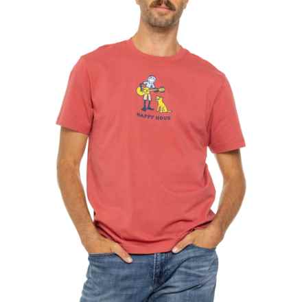 Life is Good® Jake Happy Hour T-Shirt - Short Sleeve in Faded Red