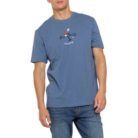 Life is Good® Jake Tennis Classic T-Shirt - Short Sleeve in Vintage Blue