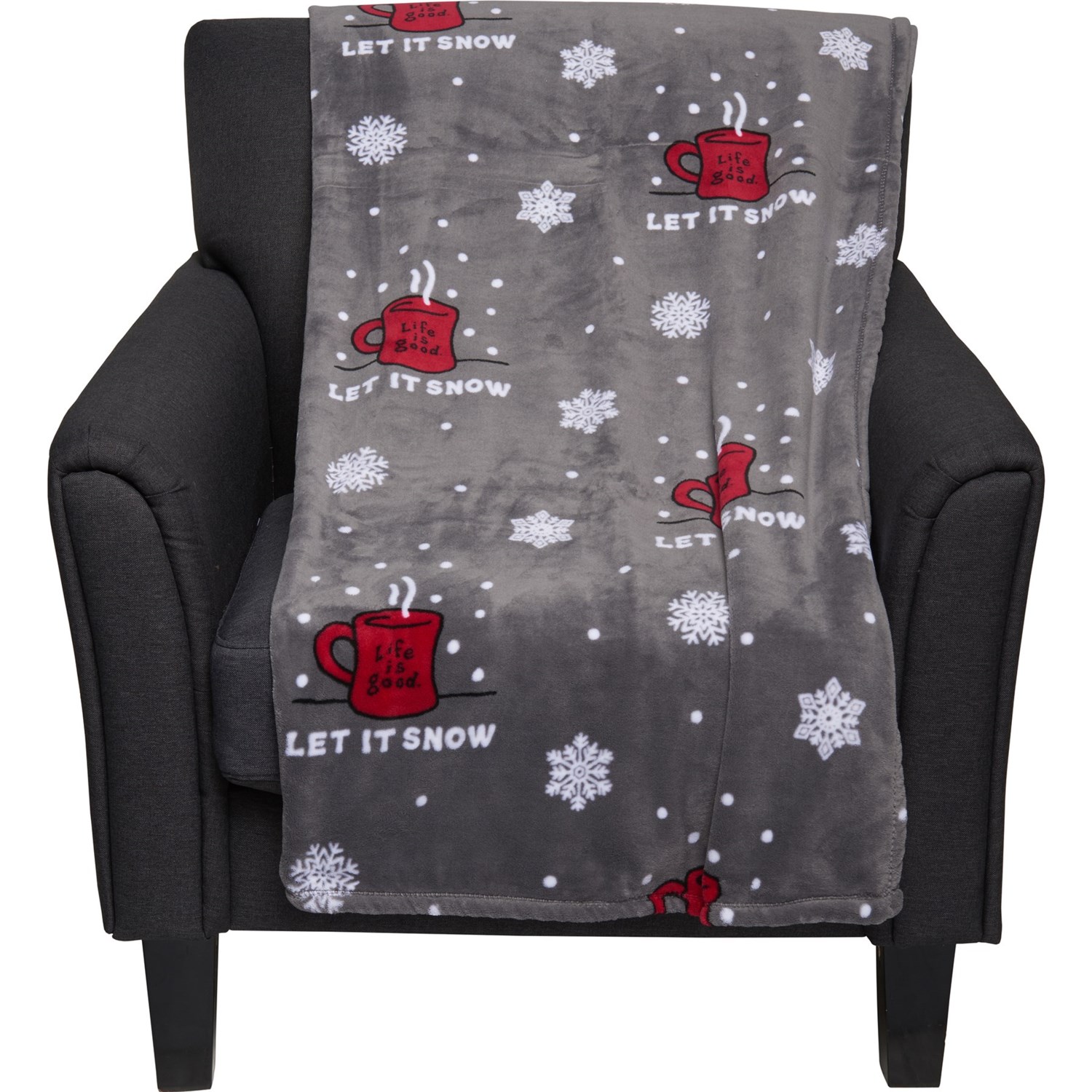 LIFE IS GOOD Let It Snow Mug Oversized Fleece Throw Blanket 350 gsm