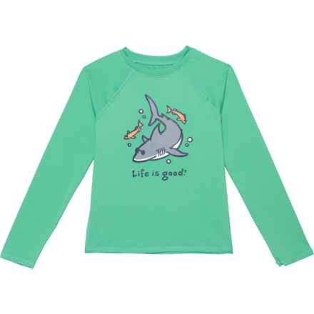 Life is Good® Little Boys Shark High-Performance Shirt - UPF 50+, Long Sleeve in Modern Mint