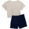 1XVVR_2 Life is Good® Little Girls Daisy Shirt and Knit Shorts Set - Short Sleeve