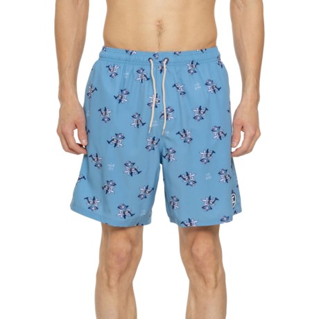Life is Good® Lounge Print Boardshorts - UPF 50+, Built-In Briefs in Cool Blue
