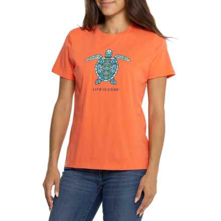 Life is Good® Mandala Turtle T-Shirt - Short Sleeve in Mango Orange