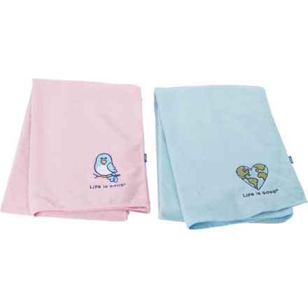 Life is Good® Microfiber Pet Drying Towel - 2-Pack, 44x27.5” in Bird/Heart