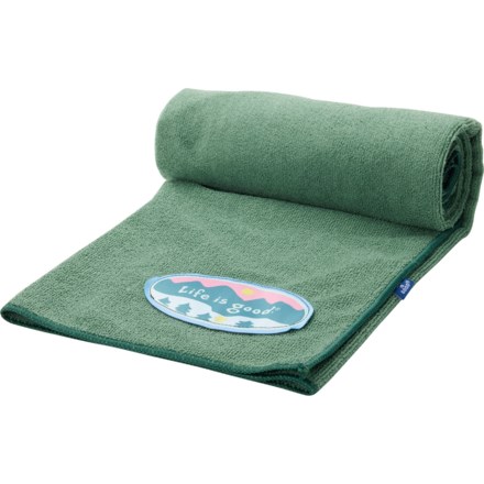 Life is Good® Microfiber Pet Drying Towel - 44x27.5” in Green/Mountain