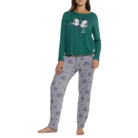 Life is Good® Mittens Pajamas Mommy and Me Set - Long Sleeve in Green/Gray