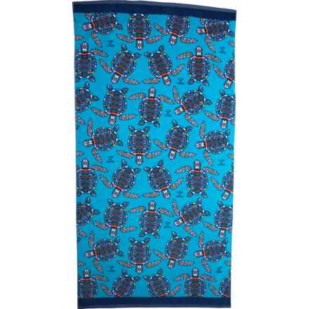 Life is Good® Mosaic Turtle Toss Oversized Beach Towel - 36x70” in Blue