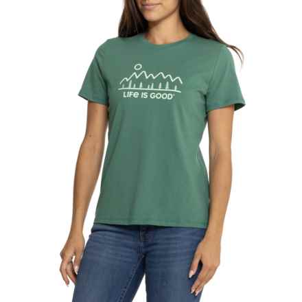 Life is Good® Mountainscape T-Shirt - Short Sleeve in Spruce Green