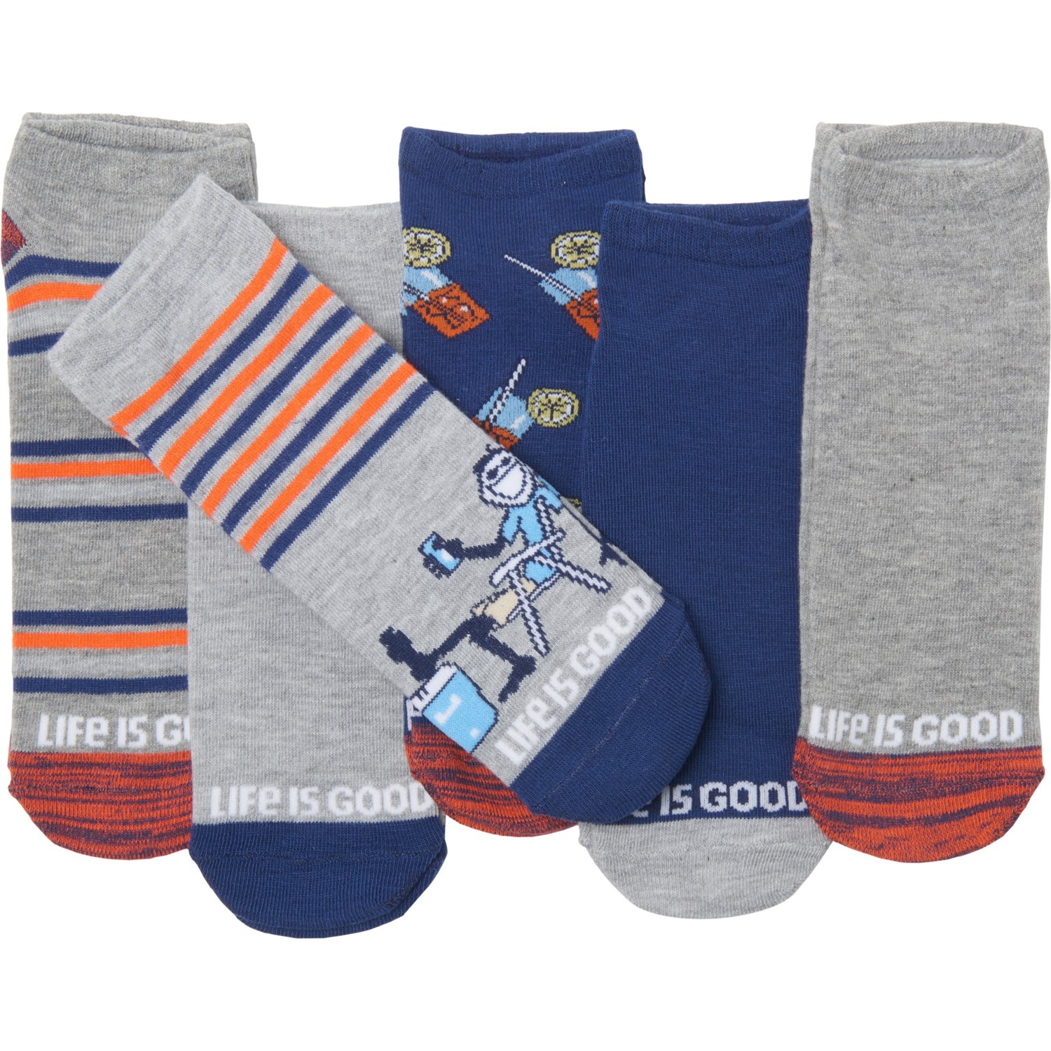 Life is good® Novelty Flat-Knit Low-Cut Socks (For Men) - Save 33%