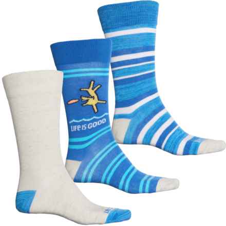 Life is good® Pattern Socks - 3-Pack, Crew (For Men) in Blue