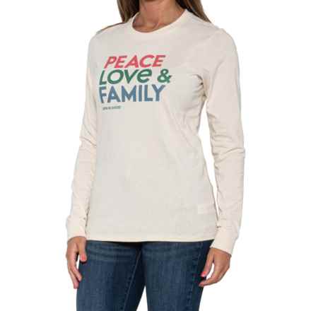 Life is good® Peace, Love and Family Graphic T-Shirt - Long Sleeve in Putty White