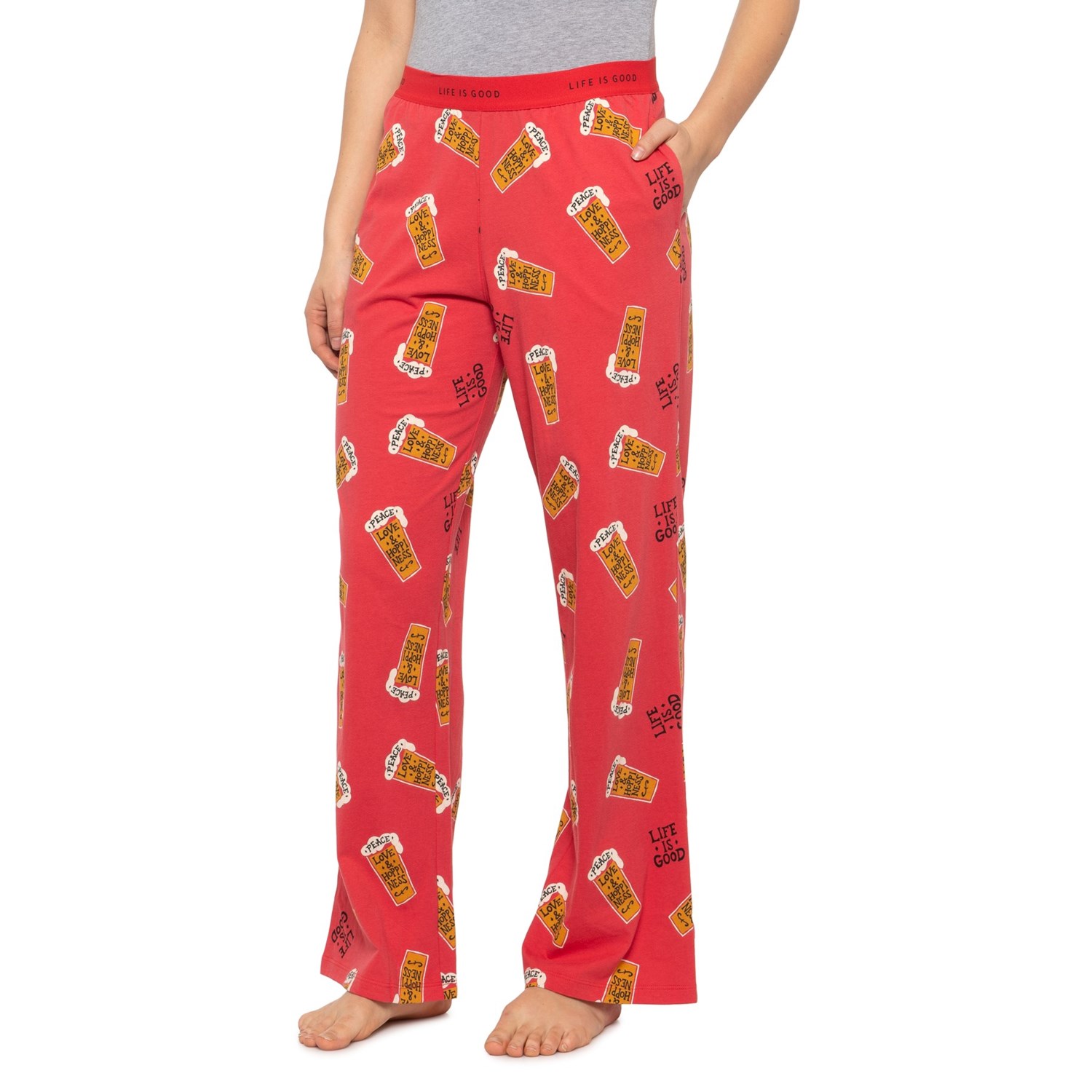 Life is good® Peace Love Hoppiness Pajama Pants (For Women) - Save 77%