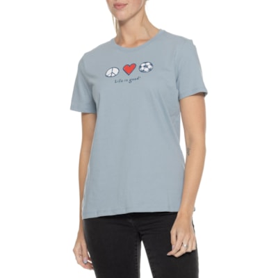 トップス ACCESS PEACE L/S FOOTBALL SHIRTS Life is Good® Peace Love Soccer Classic T-Shirt - Short Sleeve