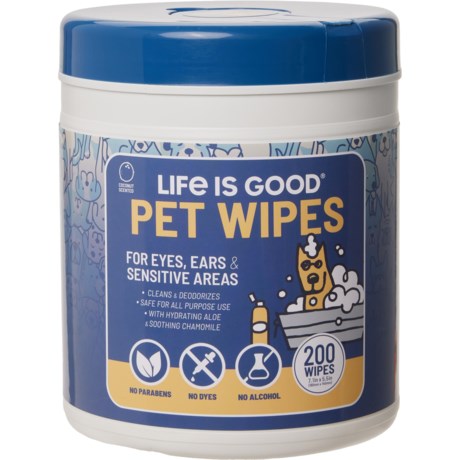 Life is Good® Pet Grooming Wipes Tub - 200-Count in Coconut