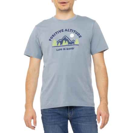 Life is Good® Positive Altitude Sun T-Shirt - Short Sleeve in Faded Blue