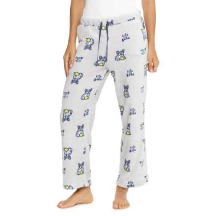 Life is Good® Puppy and Tennis Ball Print Recycled Luxe Plush Lounge Pants in Grey