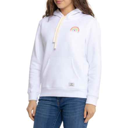 Life is Good® Rainbow Graphic Fleece Hoodie in Cloud White