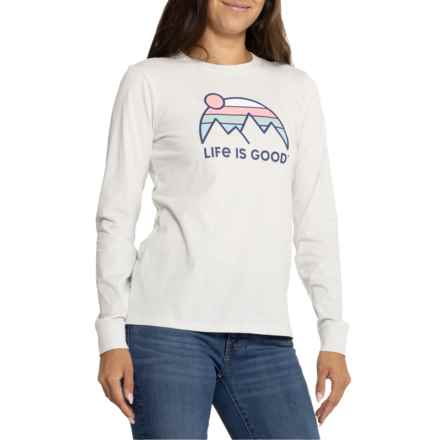 Life is Good® Retro Mountains T-Shirt - Long Sleeve in Fog Grey