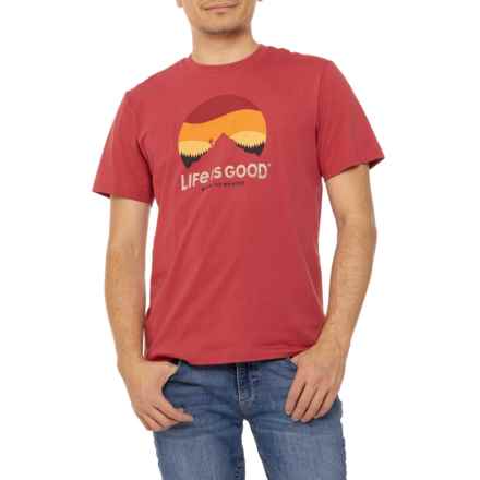 Life is Good® Retro Sun Hike T-Shirt - Short Sleeve in Faded Red