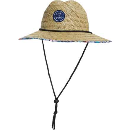 Life is Good® Seaview Straw Lifeguard Hat (For Boys) in Newsprint