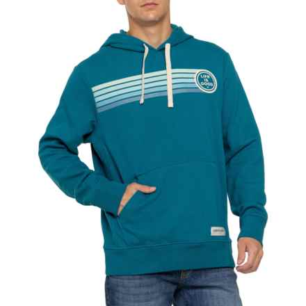 Life is Good® Simply True Logo Coin Stripe Hoodie in Mallard Green