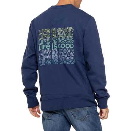 Life is Good® Simply True Multi-Stack Logo Sweatshirt in Darkest Blue