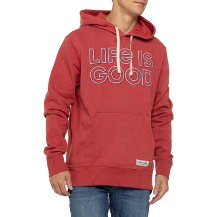 Life is Good® Simply True Stack Shadow Logo Hoodie in Faded Red