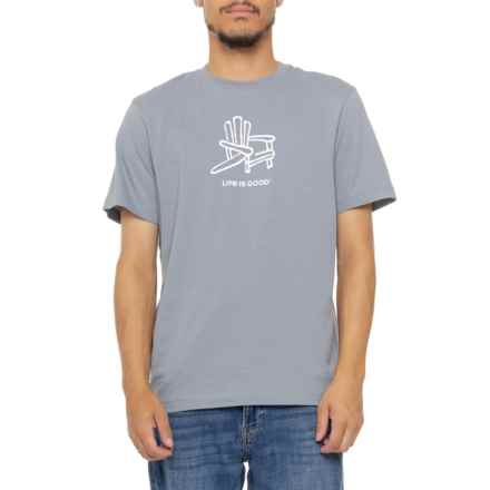 Life is Good® Sketchy Adirondack T-Shirt - Short Sleeve in Stone Blue