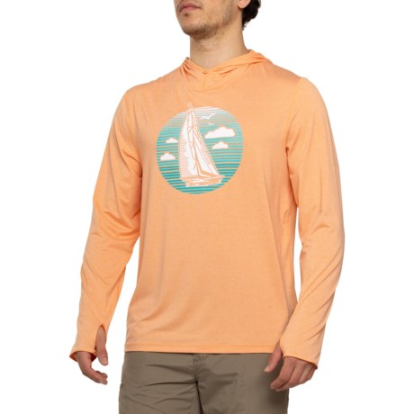 Life is Good® Smooth Sailing Active Hooded Shirt - UPF 50+, Long Sleeve in Canyon Orange