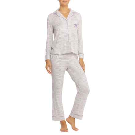 Life is Good® Striped Notch Collar Pajamas - Long Sleeve in Grey
