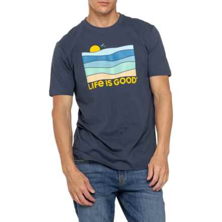 Life is Good® Take Me to the Ocean Classic T-Shirt - Short Sleeve in Darkest Blue