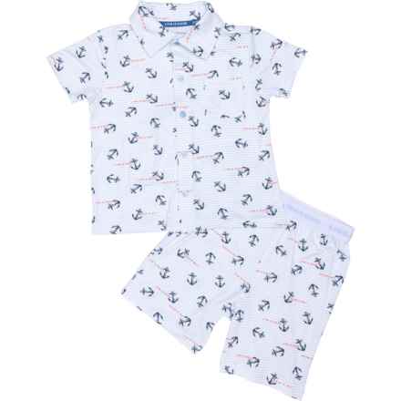 Life is Good® Toddler Boys Printed Shorts Super Soft Pajamas - Short Sleeve in Glacier Blue