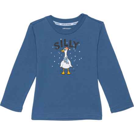 Life is Good® Toddler Boys Silly Goose Graphic T-Shirt - Long Sleeve in Vintage Blue