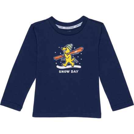 Life is Good® Toddler Boys Snow Day Graphic T-Shirt - Long Sleeve in Navy Blue