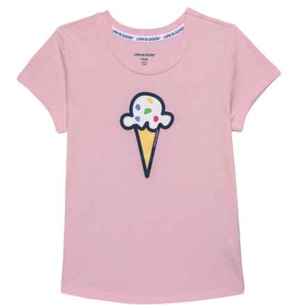 Life is Good® Toddler Girls Ice Cream T-Shirt - Short Sleeve in Light Pink