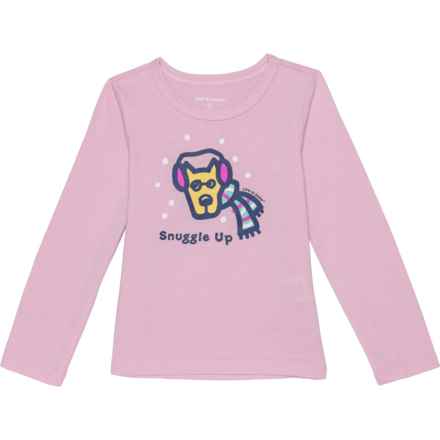 Life is Good® Toddler Girls Snuggle Up Graphic T-Shirt - Long Sleeve in Violet Purple