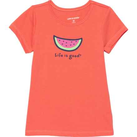 Life is Good® Toddler Girls Watermelon T-Shirt - Short Sleeve in Hot Coral