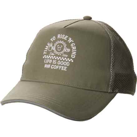 Life is Good® Trail Trucker Hat - UPF 50+ in Olive