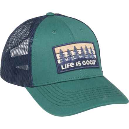 Life is Good® Tree Patch Hard Mesh Baseball Cap (For Men) in Spruce Green
