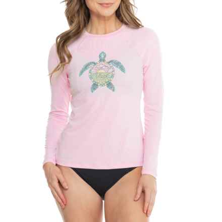 Life is Good® Turtle Rash Guard - UPF 50+, Long Sleeve in Passion Pink