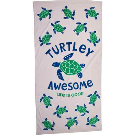 Life is Good® Turtley Awesome Oversized Beach Towel - 36x70” in Putty