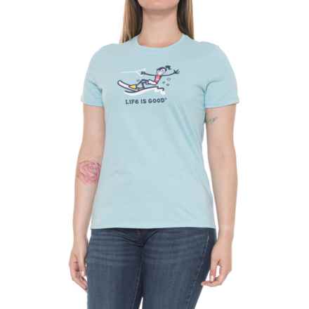 Life is good® Vintage Jackie T-Shirt - Short Sleeve in Water Sport Graphic/Tidal Blue