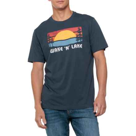 Life is Good® Wake N Lake Classic T-Shirt - Short Sleeve in Darkest Blue