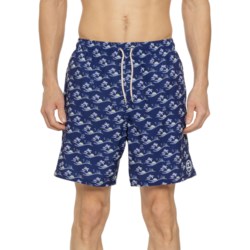 Life is Good® Wave Print Boardshorts - UPF 50+, Built-In Briefs in Navy