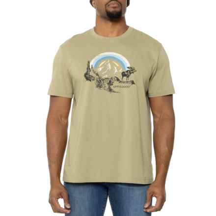 Life is Good® Wildlife Landscape Classic T-Shirt - Short Sleeve in Fatique Green