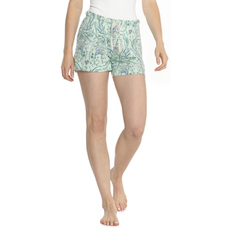 Life is Good® Woodland Floral Lightweight Sleep Shorts in Sage Green