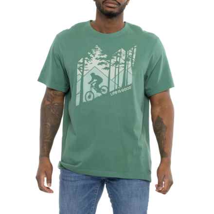Life is Good® Woodsy Downhiller Crusher T-Shirt - Short Sleeve in Spruce Green