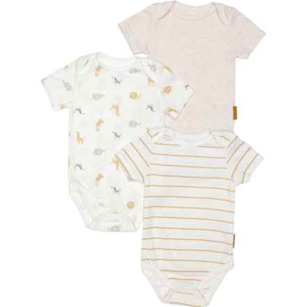 LILA AND JACK Infant Boys Safari Print Baby Bodysuits - 3-Pack, Short Sleeve in Multi