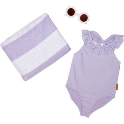 LILA AND JACK Infant Girl One-Piece Swimsuit, Towel and Sunglasses