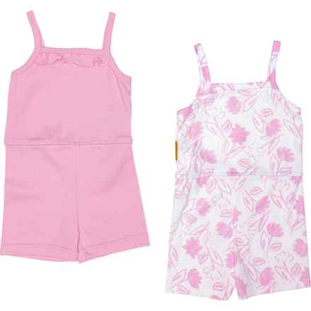 LILA AND JACK Infant Girls Tank Top Romper Baby Bodysuits - 2-Pack in Pink
